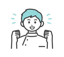 医療従事者の表情とジェスチャーのイラスト素材