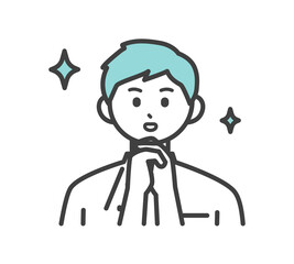 医療従事者の表情とジェスチャーのイラスト素材