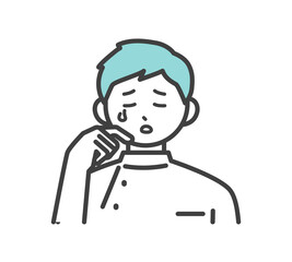 医療従事者の表情とジェスチャーのイラスト素材