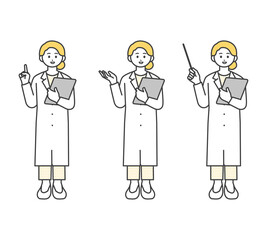 医療従事者の全身のイラスト素材