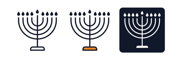 candelabrum. menorah icon symbol template for graphic and web design collection logo vector illustration - obrazy, fototapety, plakaty