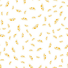 Seamless vector pattern with yellow taxi car in line-art style