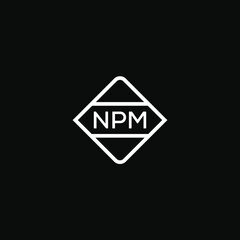 NPM 3 letter design for logo and icon.NPM monogram logo.vector illustration.