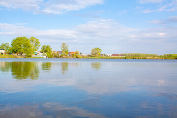 landscape with lake and trees
