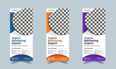 Corporate and Business roll-up banner and standee business banner design template