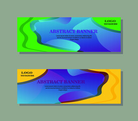 Abstract liquid wavy colorful banner background.