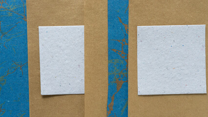 Fototapeta premium stone white, gold, and blue paper with pattern background