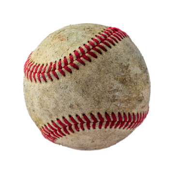 Close - up baseball ball isolated on a white background.