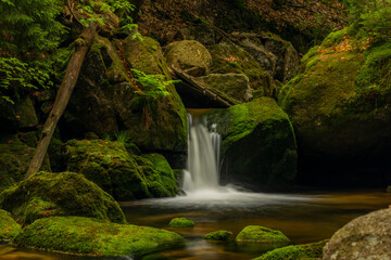Jedlova creek in Jizerske mountains in spring morning