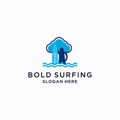 Surfing logo icon design vector 
