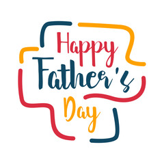 Happy Fathers Day Lettering retro Sticker
