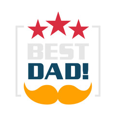 Happy Fathers Day Lettering retro Sticker