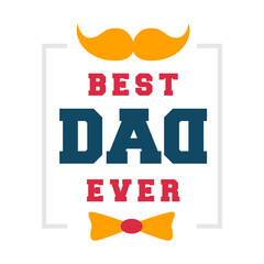 Happy Fathers Day Lettering retro Sticker