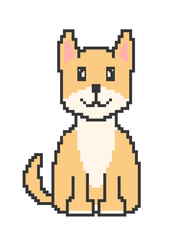 Clip art of pixel art dog