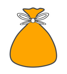 Clip art of orange drawstring bag