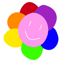 Flower with lgbt flag color petals.Pride holiday logo.