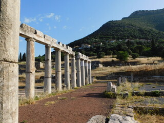 Fototapeta na wymiar Ruins of the ancient city of Messene in the Peloponnese, Greece