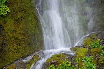 Obraz premium 岩肌を流れる滝 