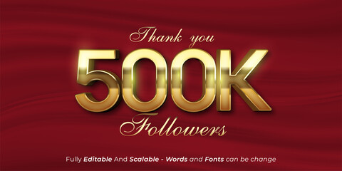 Editable text Thank you 500k followers and subscribers template