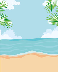 Fototapeta na wymiar beach card illustration