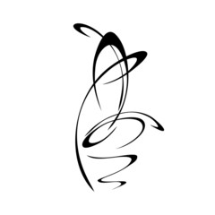 ornament 2351. decorative abstract ornament with curls. graphic decor