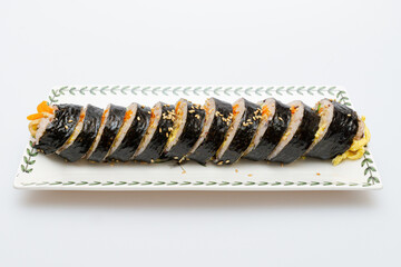 Gimbap, a representative Korean snack dish that looks delicious