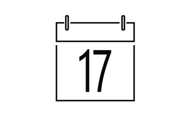 Calendar day 17 icon. Vector illustration.