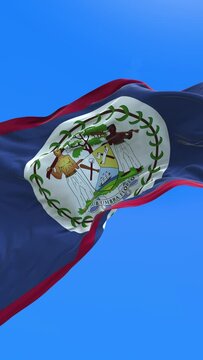Belize flag - 3D realistic waving flag background