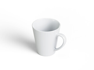 3D illustration. White porcelain mug isolated on white background
