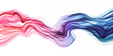 Abstract colorful spectrum light liquid fluid or smoke flowing isolated on white background