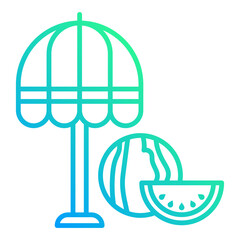 watermelon icon and umbrella transparent background