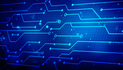 2d illustration Abstract futuristic electronic circuit technology background