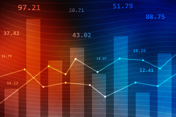 2d rendering Stock market online business concept. business Graph 