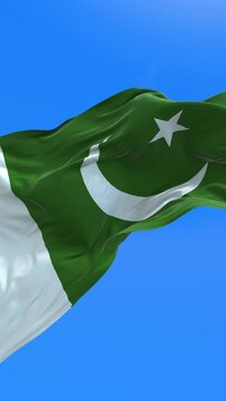 Pakistan flag - 3D realistic waving flag background
