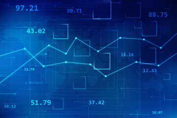 2d rendering Stock market online business concept. business Graph 