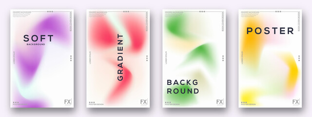 Fluid gradient background vector. minimalist style posters, Photo frame cover with pastel colorful geometric shapes. Modern wallpaper design for social media, idol poster.