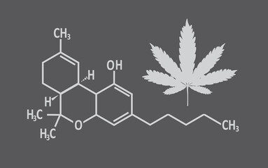 THC marijuana structure. vector illustration