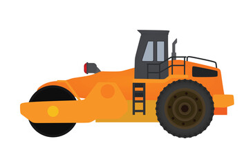 Road roller vehicle. vector illustration