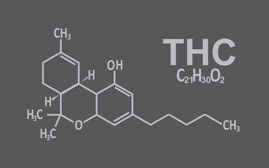 THC marijuana structure. vector illustration