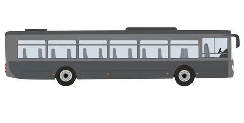 Grey city bus. vector illustration