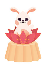 rabbit on lotus