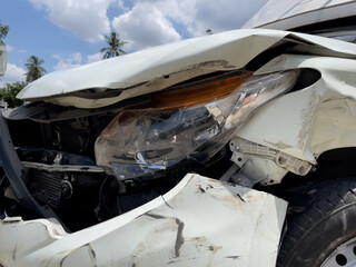 broken car in the street