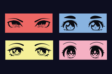 set of anime eyes