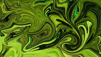 Abstract neon green liquid background