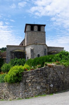 Church in the village of Veyrines in Ardeche in France, Europe