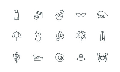 Vacation,Travel, Holiday, Summer Tourism line icons set. Infographic symbols. Editable Stroke . Pixel perfect vector illustration