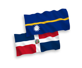 Flags of Dominican Republic and Republic of Nauru on a white background
