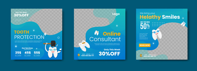 Dentist and health care social media post	