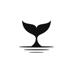 Obraz premium White tail wave logo sign emblem on dark background vector illustration