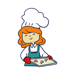 Cook with cookie illustration.